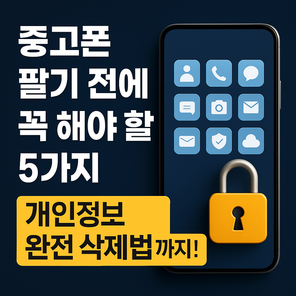 중고폰 팔기 전에 꼭 해야 할 5가지 – 개인정보 완전 삭제법까지!!