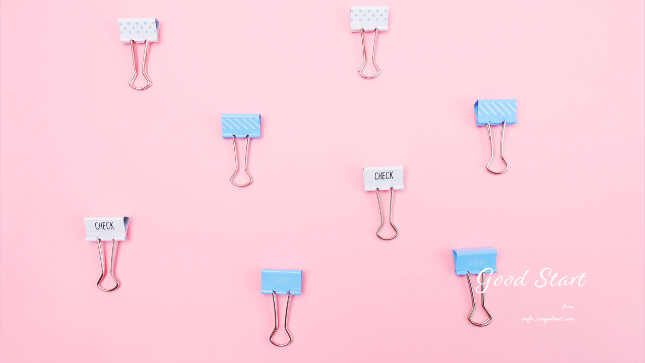 09 하늘색 클립바인더 C - Good Start 핑크배경화면