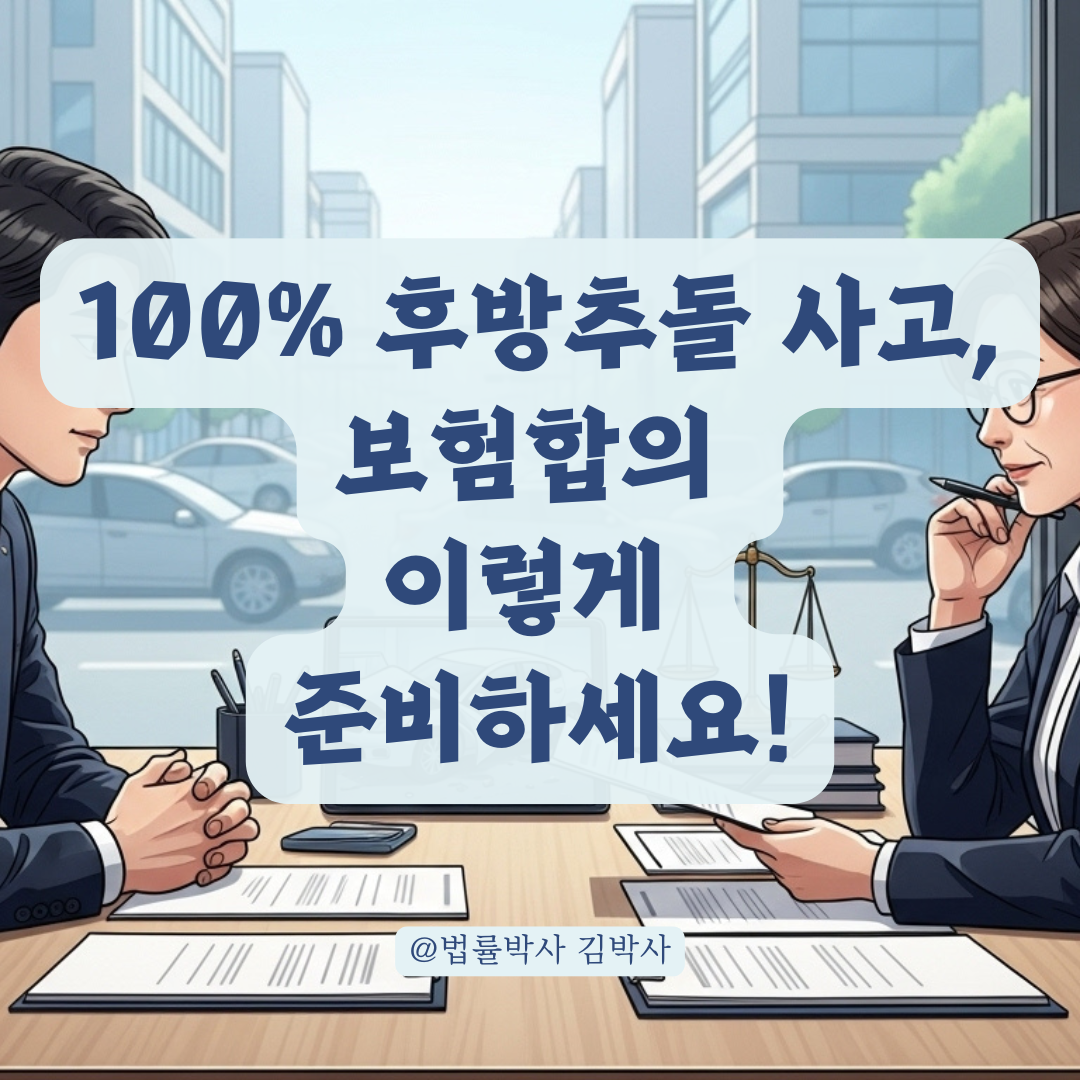 100% 과실 후방추돌 사고, 입원·통원 치료 시 합의금 산정 포인트 정리.