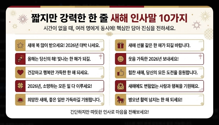 2026년 새해인사말 짧은 문구 베스트 60선