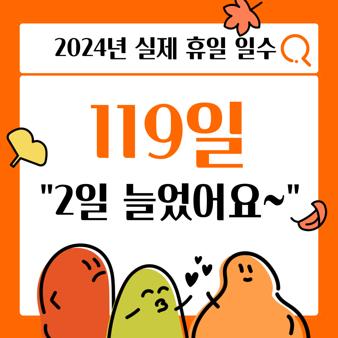 2024년 휴일 명절 대체공휴일 실제 휴일