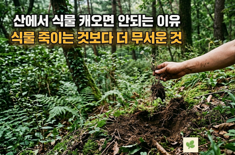 산에서 식물 캐오면 안되는 이유