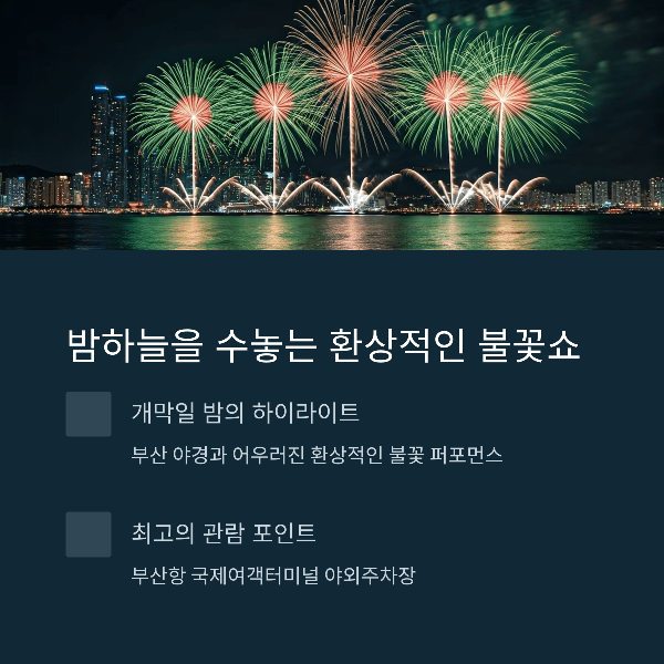 밤하늘을 수놓는 환상적인 불꽃쇼