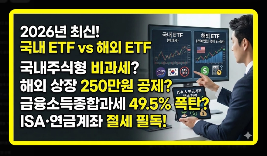 국내 ETF vs 해외 ETF 세금 비교 유형별 과세 구조 및 종합과세 피하는 법