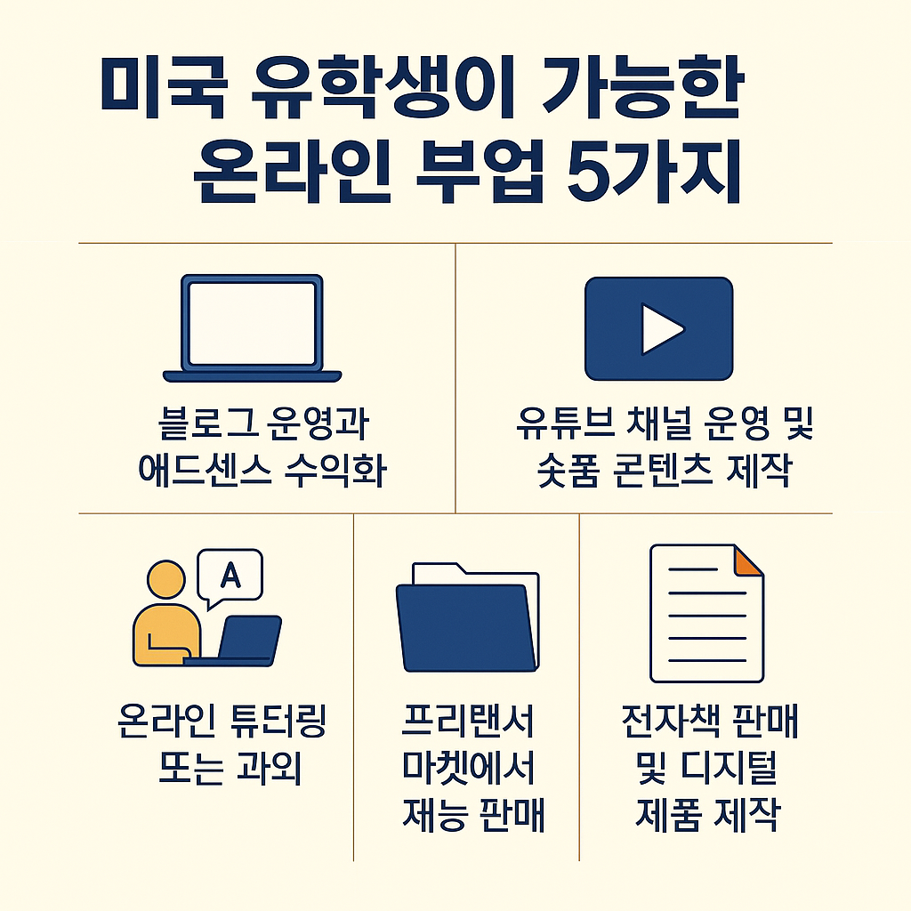 미국 유학생이 가능한 온라인 부업 5가지