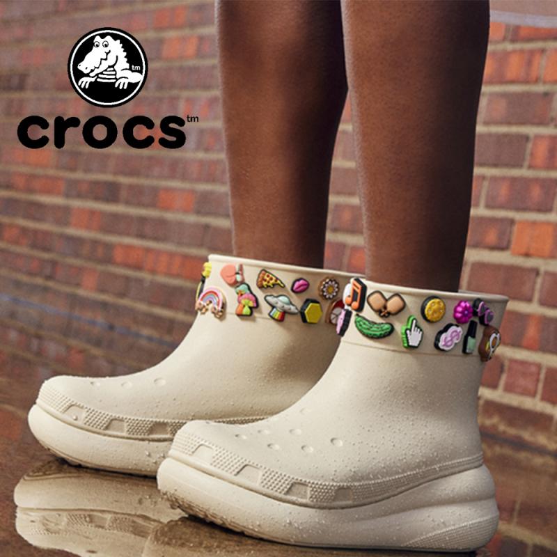 크록스 클래식 크러쉬 레인 부츠 키높이 방수 부츠 본