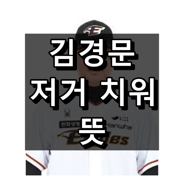 김경문 저거치워 뜻