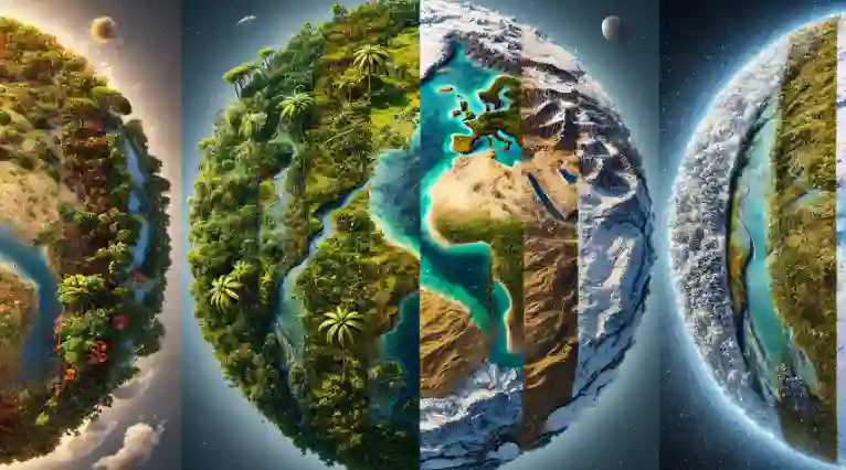 지구 기후대를 구분한 이미지