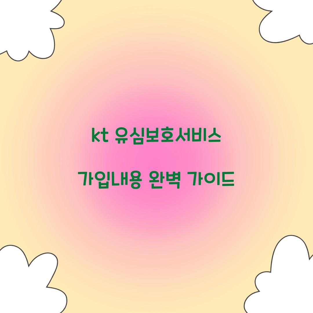 kt 유심보호서비스 가입내용
