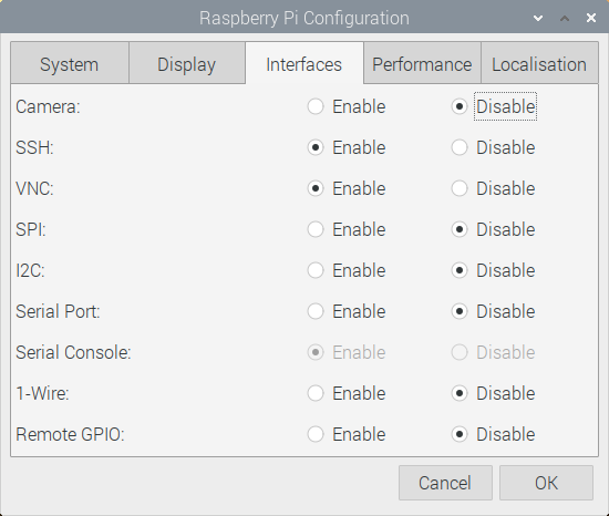 라즈베리파이 configuration