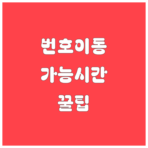 알뜰폰 번호이동 가능 시간과 개통 전..
