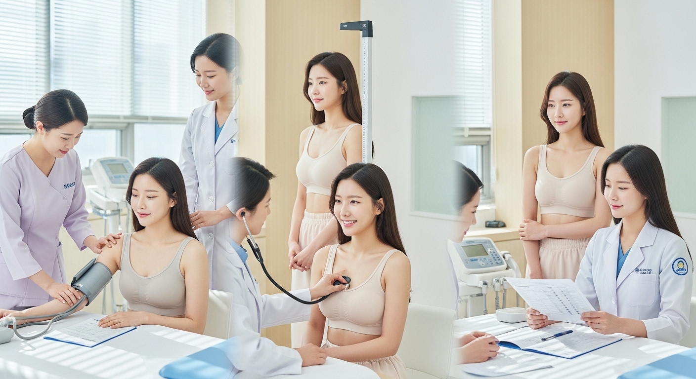 건강검진을 받는 여성들