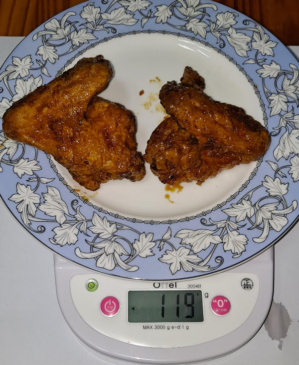 와락치킨날개중량