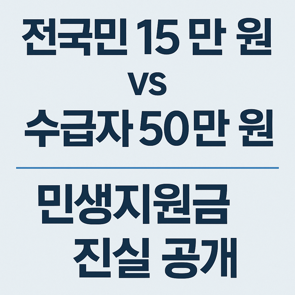 전국민 15만 원 vs 수급자 50만 원, 민생지원금 진실 공개
