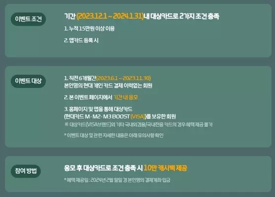 2023년+12월+현대카드+신규발급+이벤트+참여방법