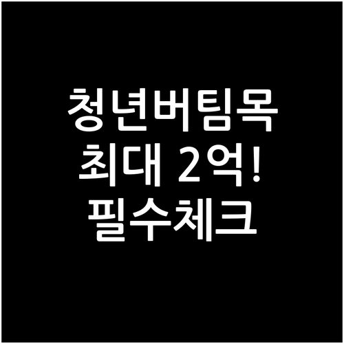 청년 전용 버팀목 전세대출 자격 요건..