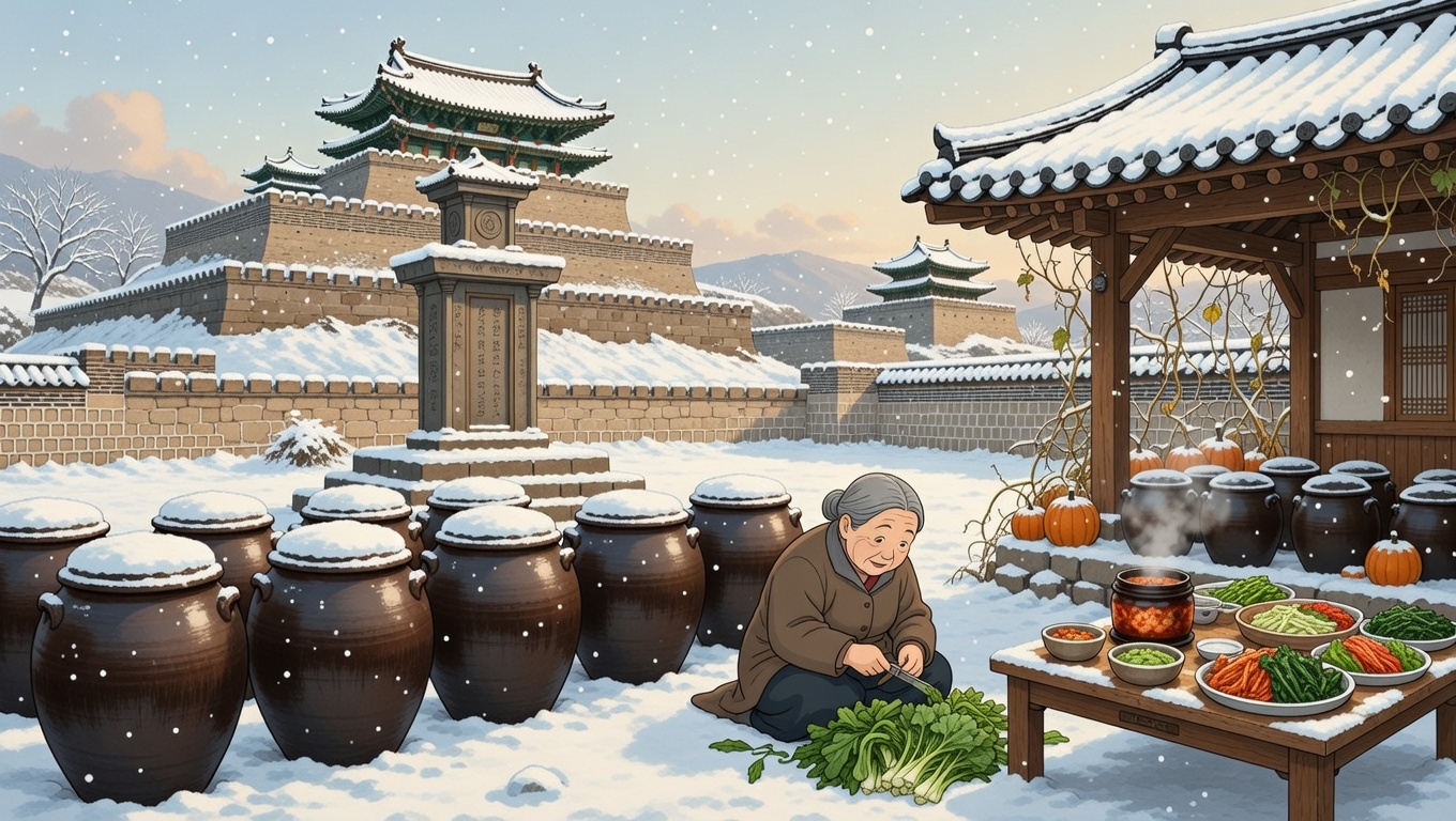 겨울 장독대와 나물 손질