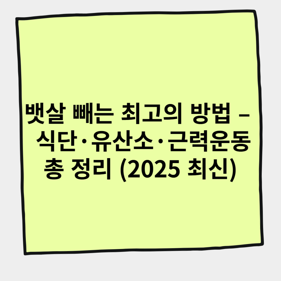 뱃살 빼는 최고의 방법 – 식단·유산소·근력운동 총 정리 (2025 최신)