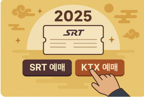 2025 추석 SRT 기차표 예매 일정 총정리 – SRT 및 코레일 예매 버튼 관련 사진