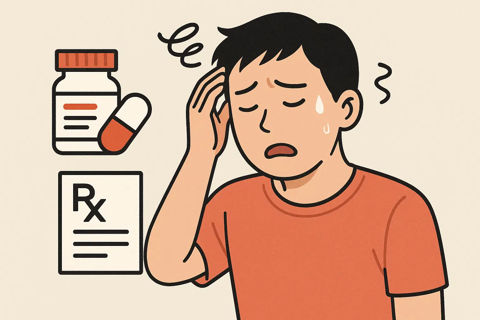 약을 복용한 후 어지럼증을 호소하는 환자