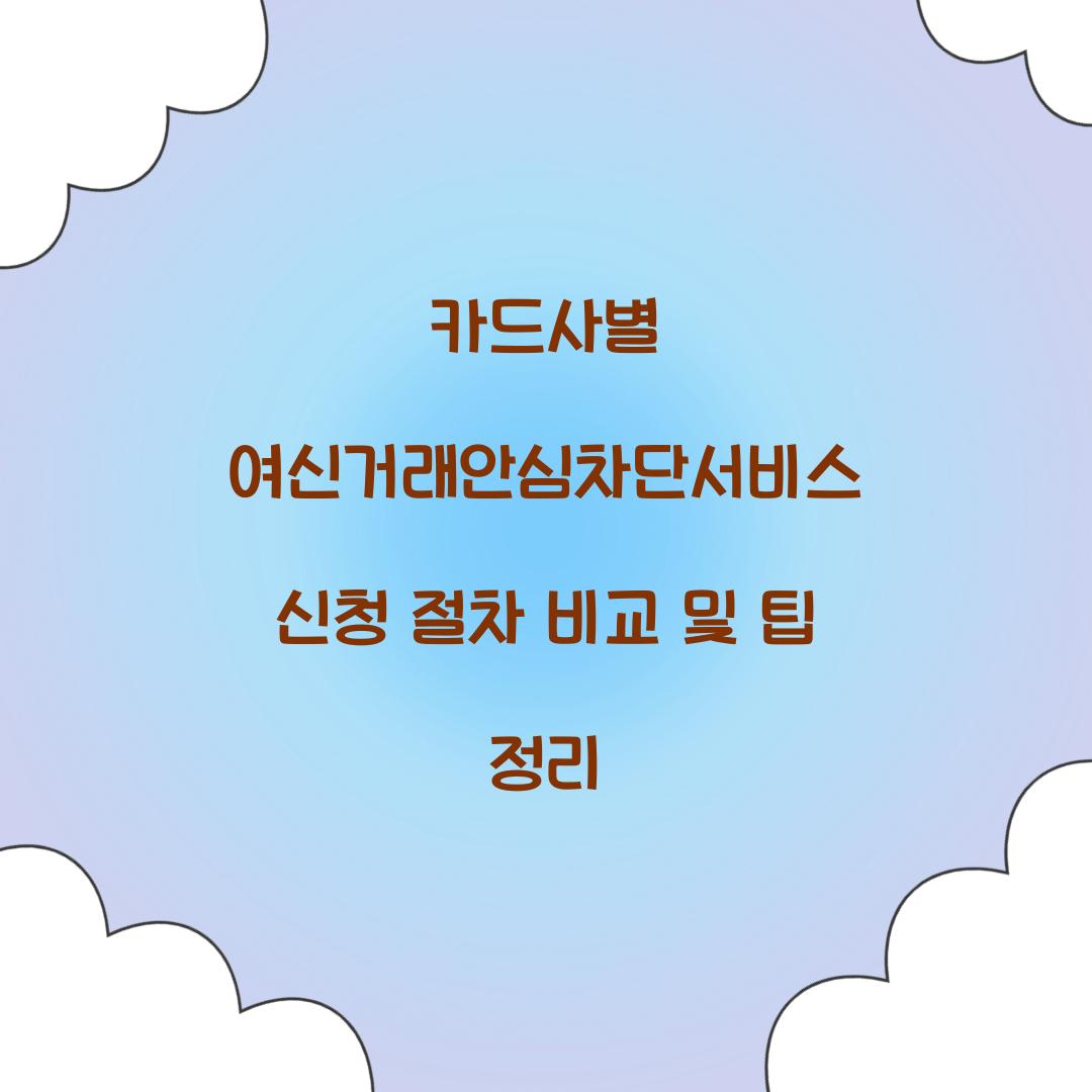 카드사별 여신거래안심차단서비스 신청 절차 비교