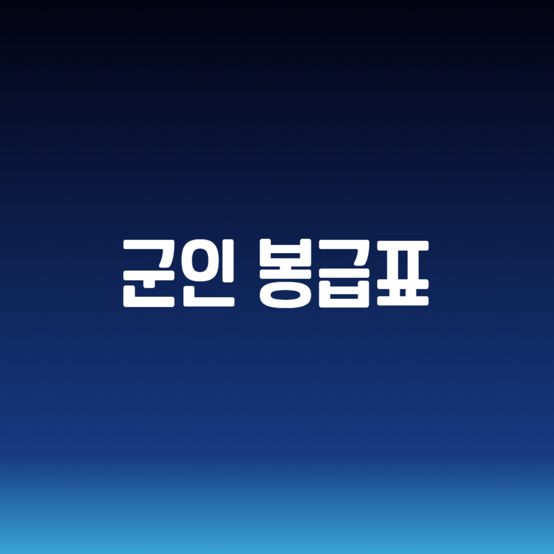 군인 봉급표