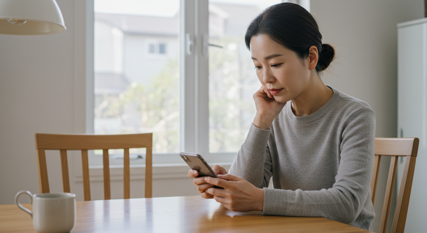 고민에 빠진 주부