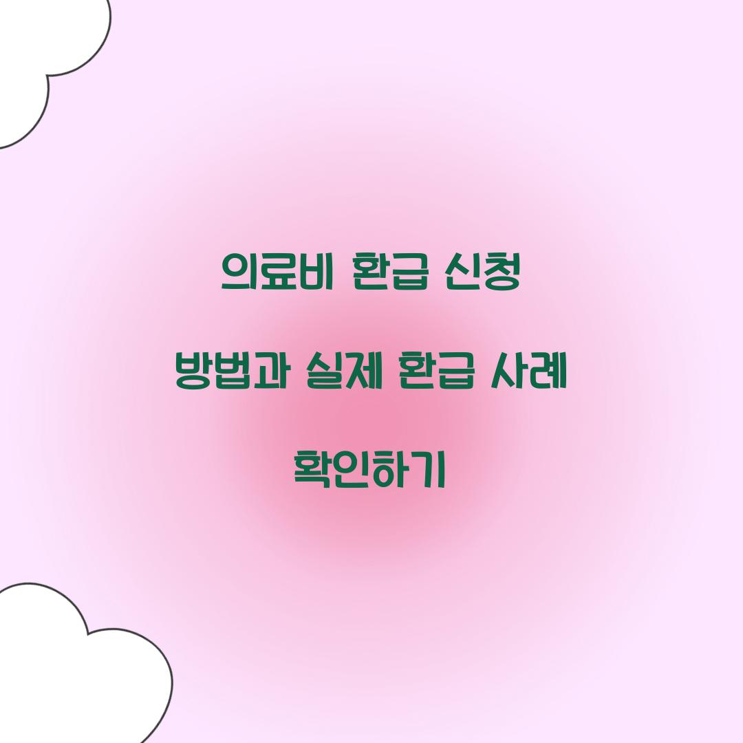 의료비 환급 신청