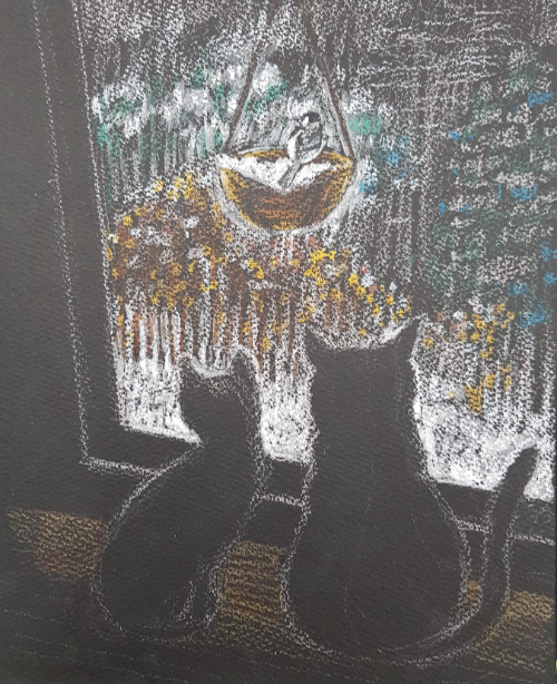 크레파스고양이 그림