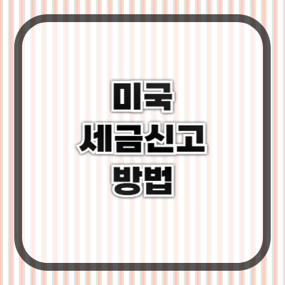 미국 세금 신고 방법과 주요 절차