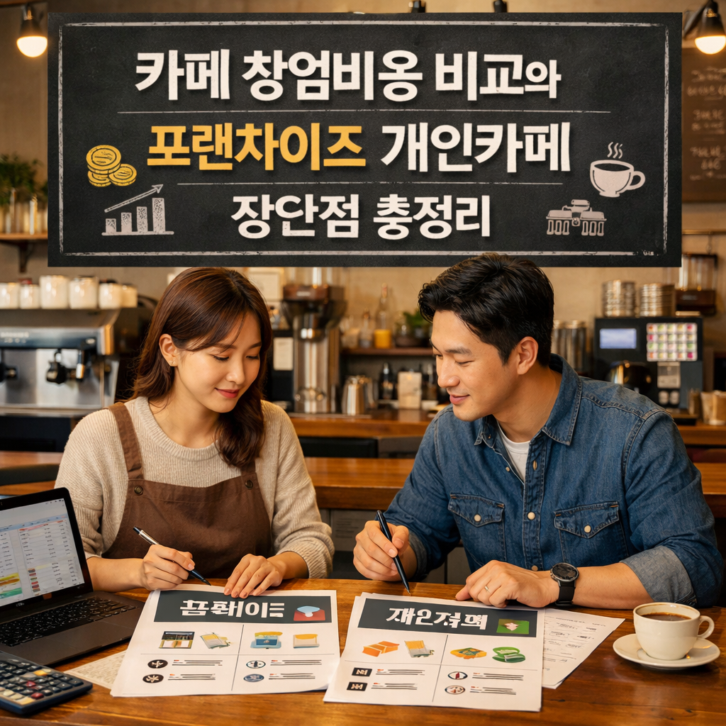 카페 창업비용 비교와 프랜차이즈 개인카페 장단점 총정리
