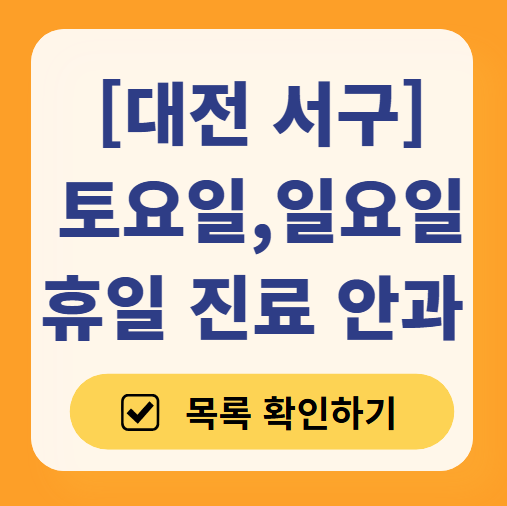 대전 서구 일요일 문 여는 안과 목록 ❘ 토요일, 주말, 공휴일 진료 영업 병원 찾기