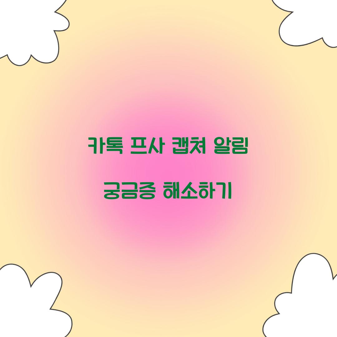 카톡 프사 캡쳐 알림