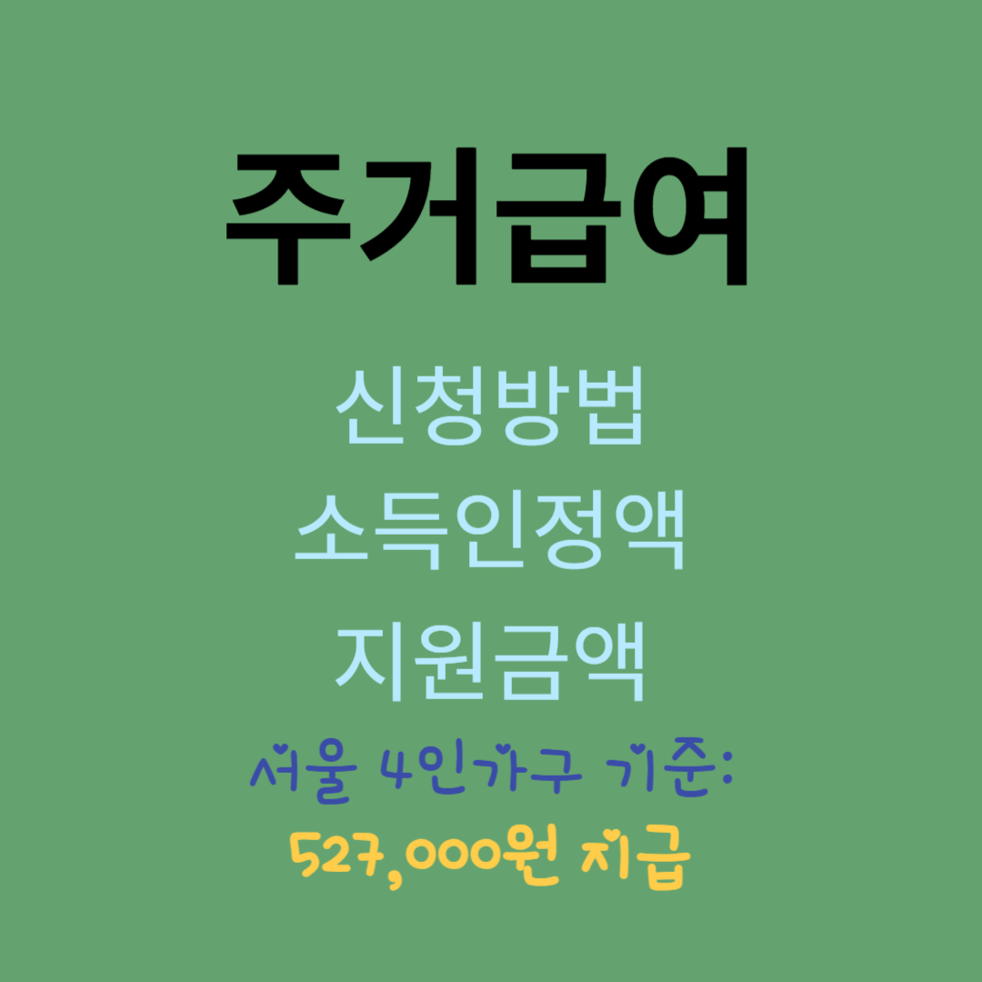 주거급여 신청방법, 소득인정액, 지원금액