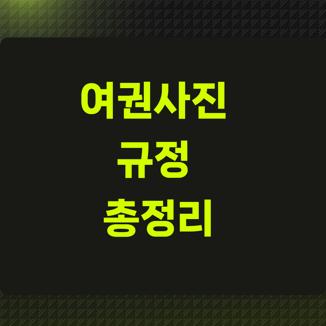 여권사진 규정 총정리