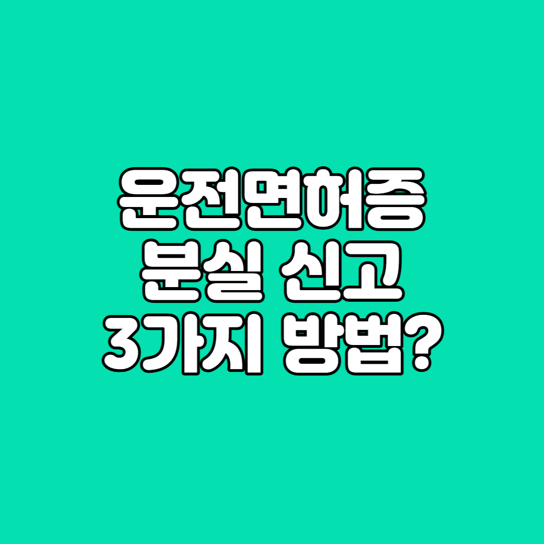 운전면허증 분실신고