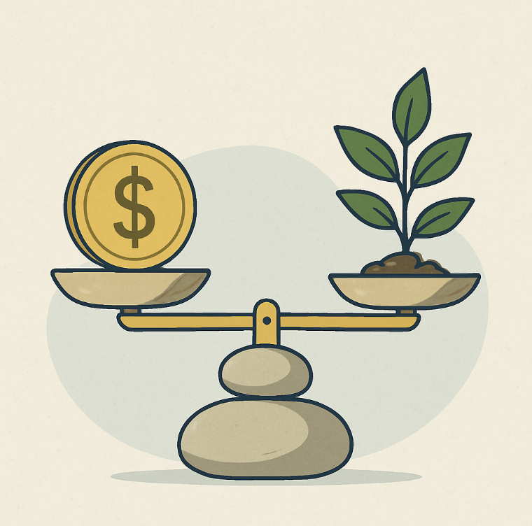 안정과 성장의 균형을 연상시키는 이미지