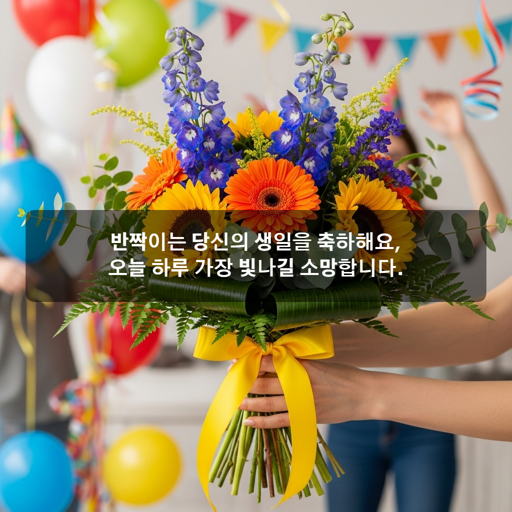 생일축하 꽃다발 이미지 문구 모음 메세지