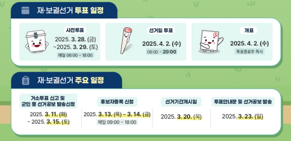 [2025.04.02] 사전투표소 위치 투표방법 총정리(+재보궐선거지역)