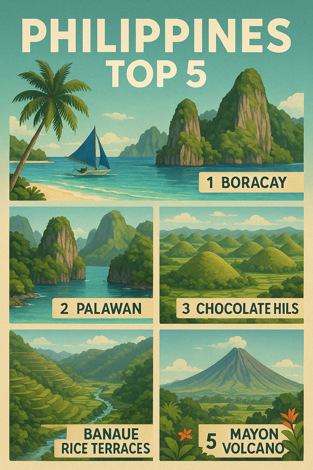 필리핀 명소 탑5 이미지