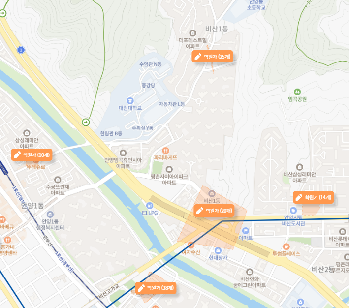 단지 인근 학원가