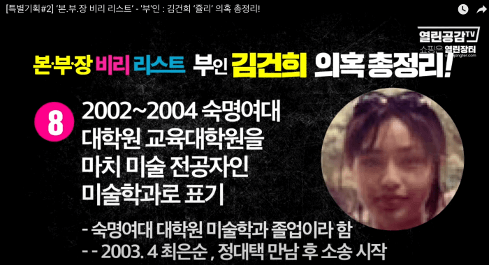 김건희 윤석열 최은순 장모 가족관련 의혹 리스트