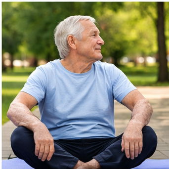 도리도리 운동하는 시니어