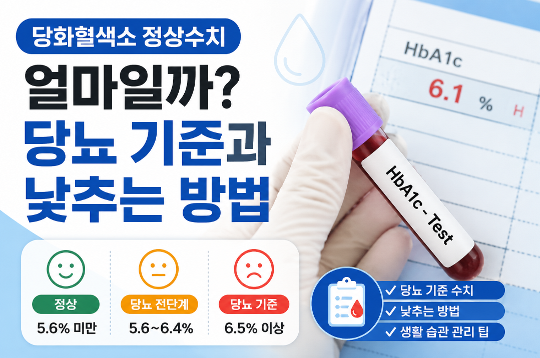 당화혈색소 정상수치 얼마일까? 당뇨 기준과 낮추는 방법
