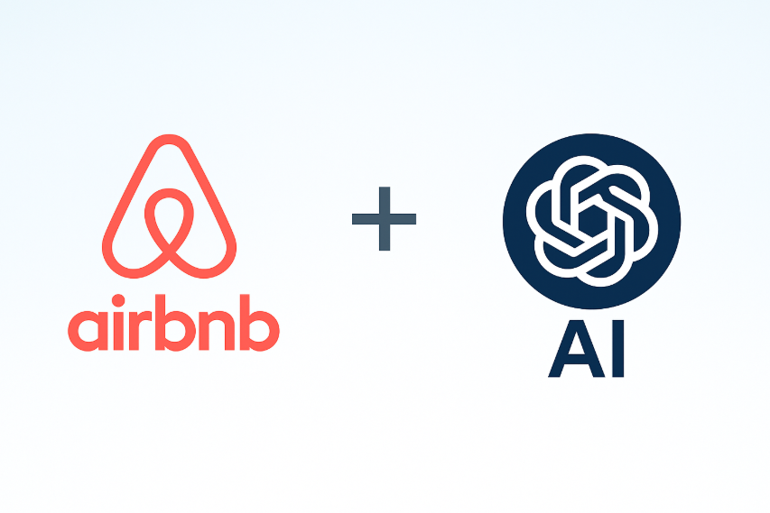 Airbnb 로고와 AI 로고가 나란히 배치된 이미지