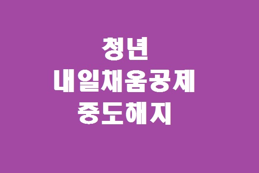 청년 내일채움공제 중도해지