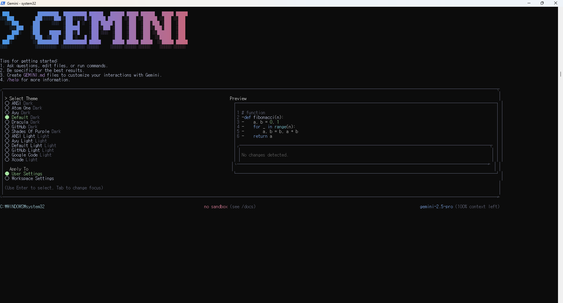 gemini 실행1