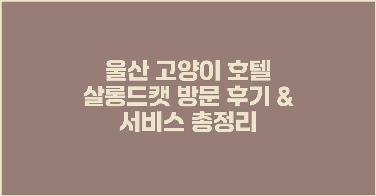 울산 고양이 호텔