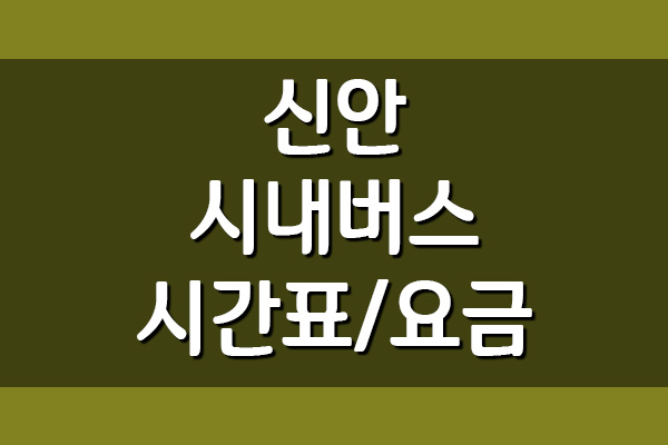 신안 시내버스 시간표 및 요금표