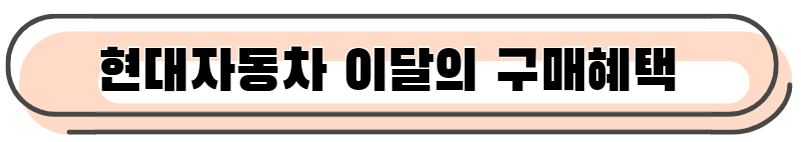 현대자동차 이달의 구매혜택